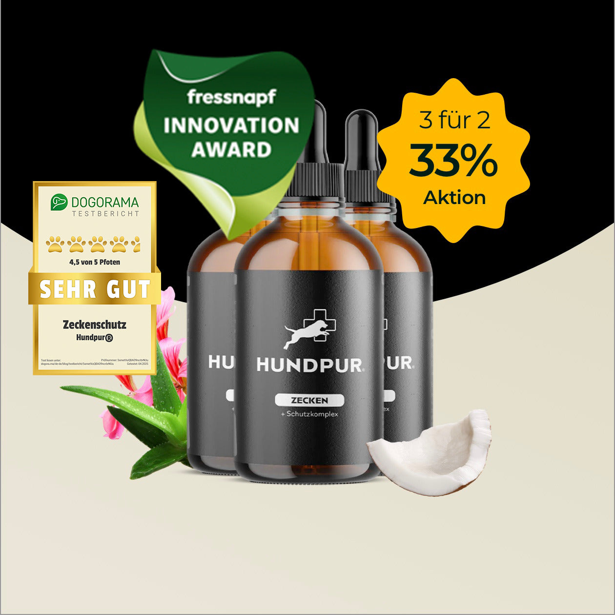 Hundpur® Zeckenschutz 3 für 2